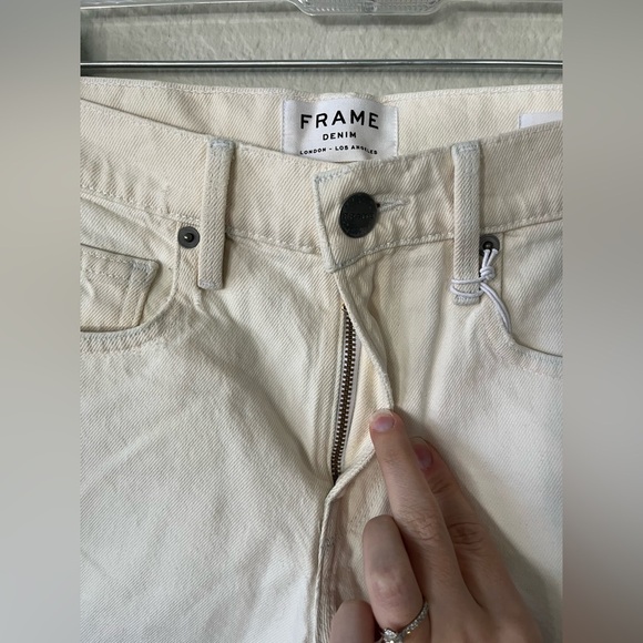 FRAME Two Tone White & Blue Le Bridgette High Waisted Short Women’s Size 25 NWT - Picture 5 of 16